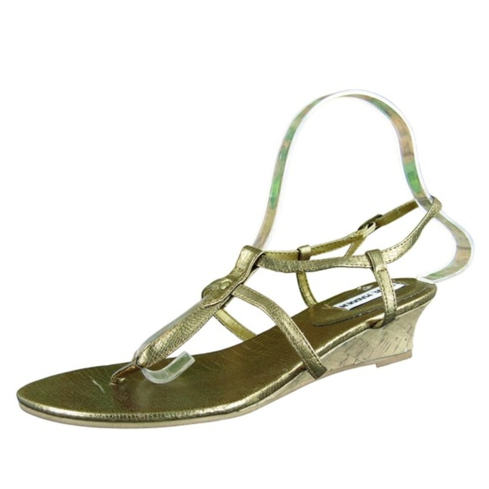 Steve Madden Women Tylor T-Strap Gold Synthetic Sz 8 Medium Gently Used 2025